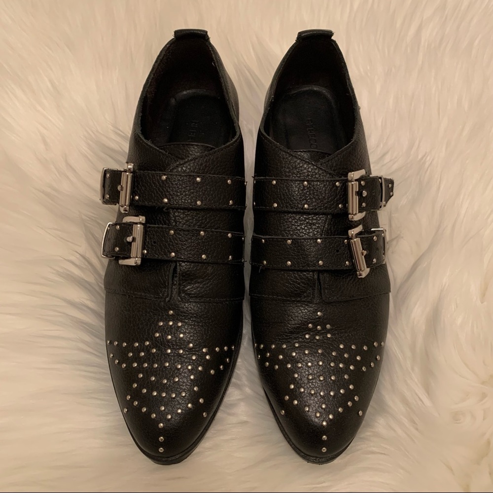 Rebecca Minkoff Studded Leather Black Booties 7.5 - Picture 2 of 14